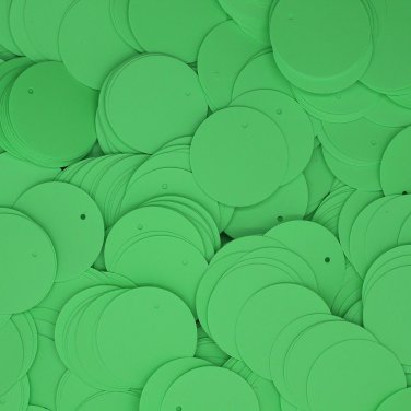 20mm ROUND SEQUIN PAILLETTES ~ Opaque GREEN Fluorescent Neon ~ Made in USA