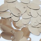 Large Hole Oval Sequin 1.25" Pale Gold Metallic Loose Couture Paillettes