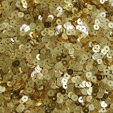 4mm Flat Round Sequins Rich Egyptian Gold Shiny Metallic. Made in USA