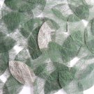 Navette Leaf Sequin 1.5" Green Silky Fiber Strand Fabric Loose Couture Paillette