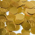 Round Flat Sequin 20mm Center Hole Brassy Orange Gold Metallic Made in USA