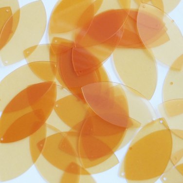 Navette Leaf Sequin 1.5" Sand Yellow Transparent Glossy and Matte Reversible