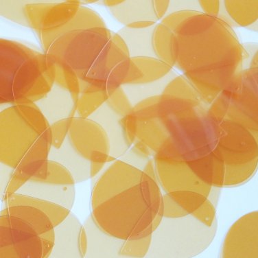 Teardrop Sequin 1.5" Sand Yellow Transparent Glossy and Matte Reversible
