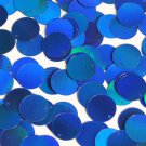 Round Flat Sequin 12mm Top Hole Blue Lazersheen Rainbow Reflective Metallic