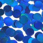 Round Flat Sequin 12mm Top Hole Blue Lazersheen Rainbow Reflective Metallic