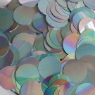 30mm Round Flat Sequins Paillette Silver Rainbow Iris Shiny Metallic Made in USA