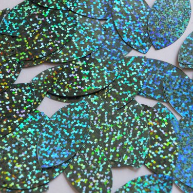 Navette Leaf Sequin 1.5" Light Sapphire Blue Hologram Glitter Sparkle Paillettes