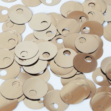 Large Hole Round Sequin 20mm Pale Gold Metallic Loose Couture Paillettes