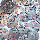 Round Flat Sequin 30mm Multicolor Tropical Exotic Fish Silver Metallic Paillette