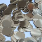Round Flat Sequin 20mm Top Hole Light Gold Metallic Paillettes. Made in USA