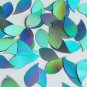 Vine Leaf Sequin 1" Aqua Blue Lazersheen Reflective Metallic Couture Paillettes