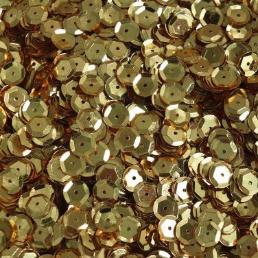8mm Cup Sequins Rich Egyptian Gold Shiny Metallic. Made in USA