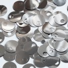 Large Hole Round Sequin 20mm Hematite Shiny Gray Metallic Paillettes Made in USA