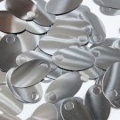 Large Hole Oval Sequin 1.25" Hematite Shiny Gray Metallic Paillettes Made in USA
