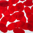 Facet Gem Oval Sequin 1.25" Red Transparent Glossy See-Thru Couture Paillettes