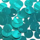 Large Hole Round Sequin 20mm Teal Turquoise Metallic. Couture paillettes