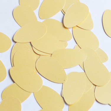 Pear Drop Sequin 1.25" Custard Yellow Opaque Satin Pearl Loose Couture Paillette