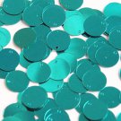 Round Flat Sequin 12mm Top Hole Teal Turquoise Metallic. Couture paillettes