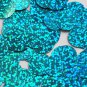 Round Flat Sequin 18mm Top Hole Aqua Blue Hologram Glitter Sparkle Paillette