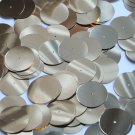 Round Flat Sequin 20mm Center Hole Light Gold Metallic Paillettes. Made in USA