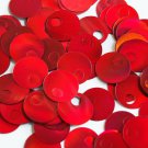 Large Hole Round Sequin 20mm Red Lazersheen Rainbow Reflective Metallic