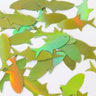 Fish Sequin 2 hole 1.5" Lime Green Lazersheen Reflective Metallic Paillettes