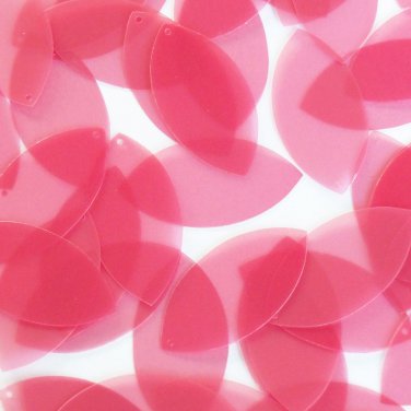 Navette Leaf Sequin 1.5" Rose Pink Transparent Glossy Matte Reversible Pailette