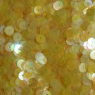 6mm Round Sequins Yellow Semi Frost Rainbow Loose Paillettes. Made in USA