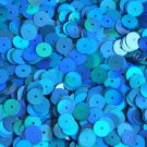 8mm Round Sequins Marine Blue Shimmer Lazer Rainbow Loose Paillettes Made in USA