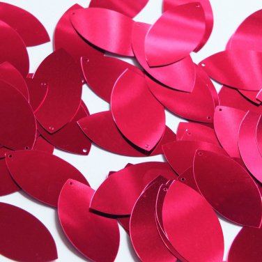 Navette Leaf Sequin 1.5" Raspberry Pink Metallic Loose Couture Paillettes