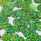 Round Flat Sequin 12mm Top Hole Lime Green Hologram Glitter Sparkle