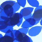 Facet Gem Teardrop Sequin 1.25" Cobalt Blue Transparent Glossy Matte Reversible