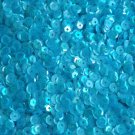 5mm Round Cup Sequins Aqua Water Blue Semi Frost Rainbow Paillettes. Made in USA
