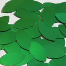 Navette Leaf Sequin 1.5" Green Matte Satin Metallic Loose Couture Paillettes