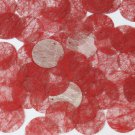Round Sequin 24mm Red Silky Fiber Strand Fabric Loose Couture Paillettes