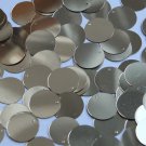 Round Flat Sequin 15mm Top Hole Light Gold Metallic Paillettes. Made in USA