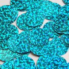 Round Flat Sequin 20mm Center Hole Aqua Blue Hologram Glitter Sparkle Paillette