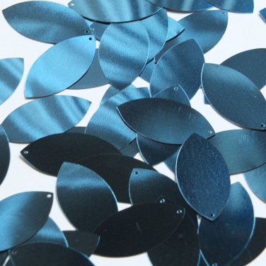 Navette Leaf Sequin 1.5" Sapphire Blue Metallic Loose Couture Paillettes