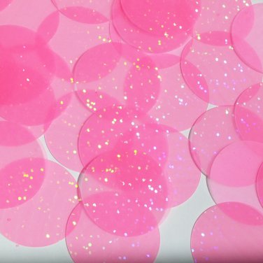 Round Sequin 40mm Pink Neon Transparent Hologram Glitter Sparkle Paillettes