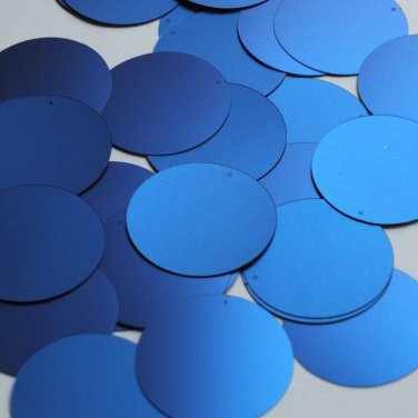 Round Sequin 40mm Cobalt Blue Matte Satin Metallic Loose Couture Paillettes