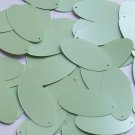 Oval Sequin 1.5" Mint Green Opaque Satin Pearl. Couture paillettes. Made in USA