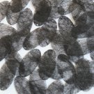Oval Sequin 1.5" Black Silky Fiber Strand Fabric. Couture paillettes Made in USA