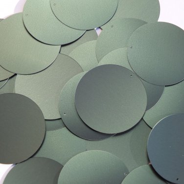 Round Sequin 40mm Dark Forest Green Matte Satin Metallic Loose Couture Paillette