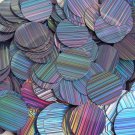 30mm Round Flat Sequins Paillette Hematite Blue Gray City Light Metallic Reflect