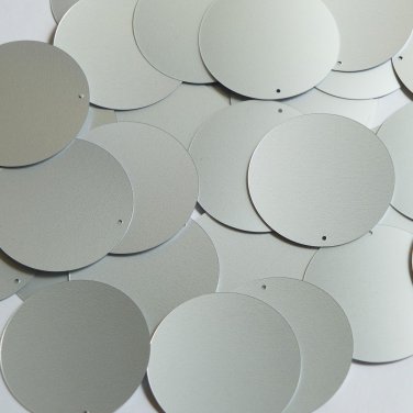 Round Sequin 40mm Silver Matte Satin Metallic Loose Couture Paillettes