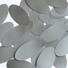 Oval Sequin 1.5" Silver Gray Metallic Opaque Vinyl Loose Couture Paillettes
