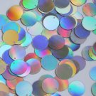 Round Flat Sequin 12mm Top Hole Silver Lazersheen Rainbow Reflective Metallic