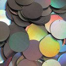 Round Sequin Paillettes 30mm Pewter Shiny Gray Lazersheen Rainbow Reflective