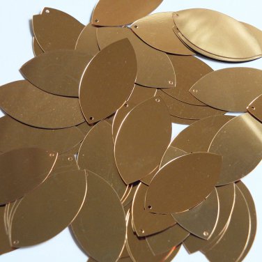 Navette Leaf Sequin 1.5" Copper Gold Metallic Loose Couture Paillettes
