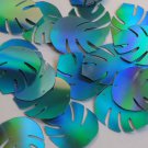 Philodendran Leaf Sequin 1.5" Aqua Blue Lazersheen Reflective Metallic Paillette
